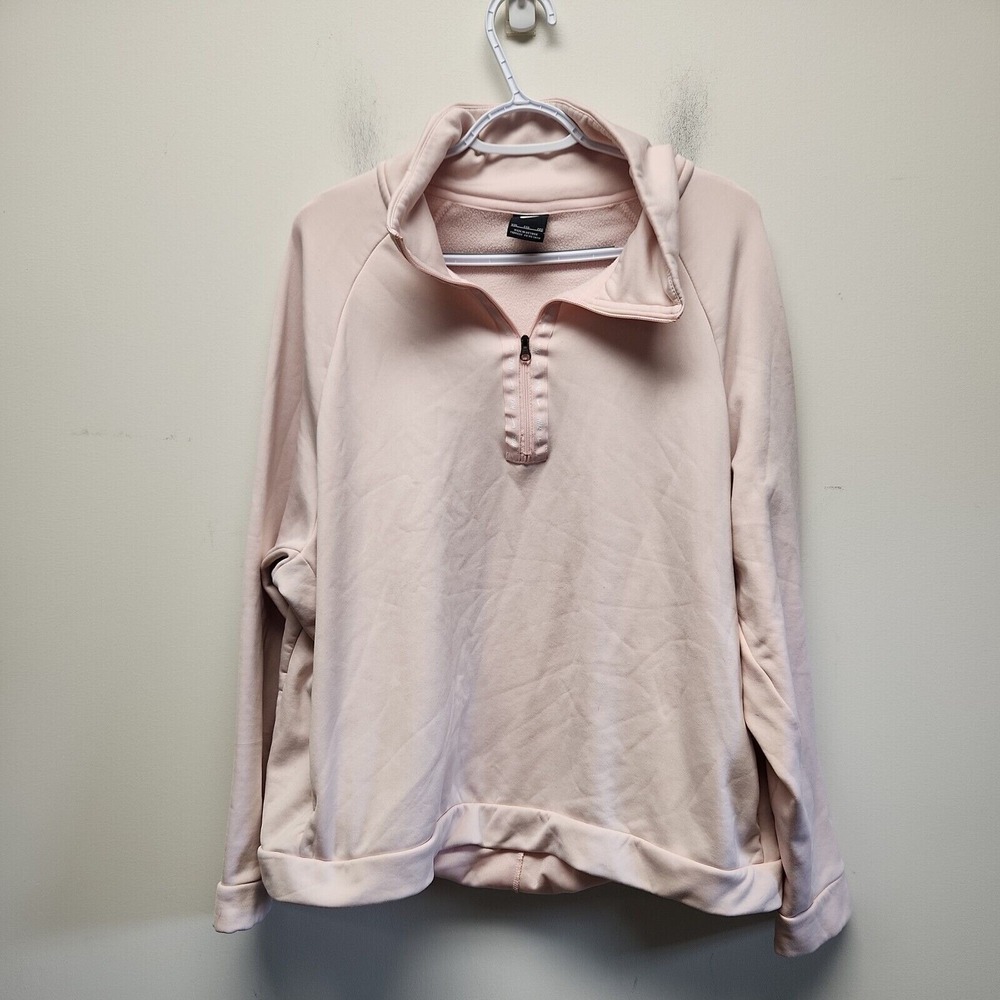 Nike Women's Pullover Lined Half Zip Size XXL Pink Long Sleeve